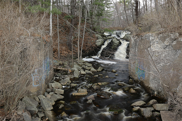Webhannet Falls and the unfortunate spraypaint that is often seen