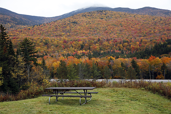 the pretty view from the trailhead & picnic area on Mt. Clinton Road
