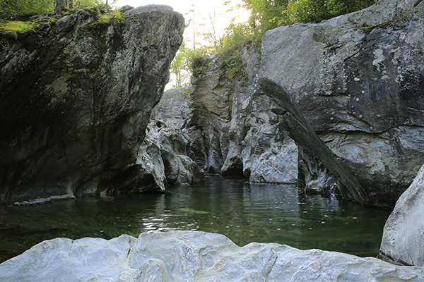 one of the pools at Huntington Gorge, Vermont