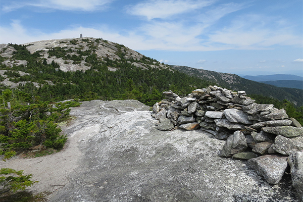 view of the main summit of Mt. Cardigan as seen from the south summit