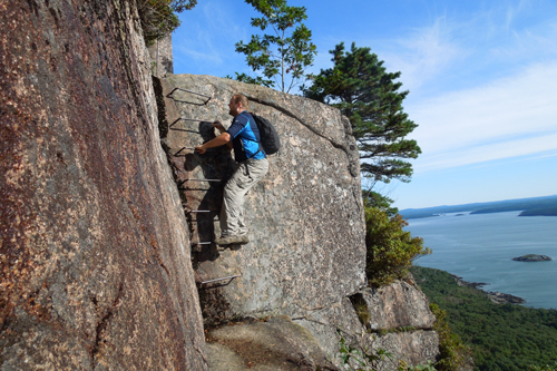 metal rungs on the Precipice Trail, ME