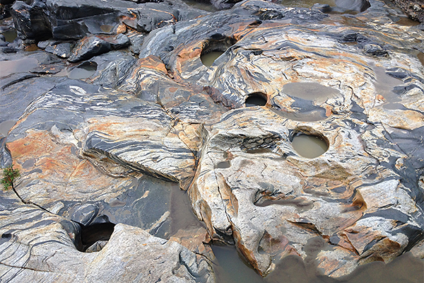 beautiful potholes at Shelburne Falls, Massachusetts
