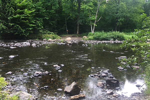 the river ford 0.2 mile from the trailhead