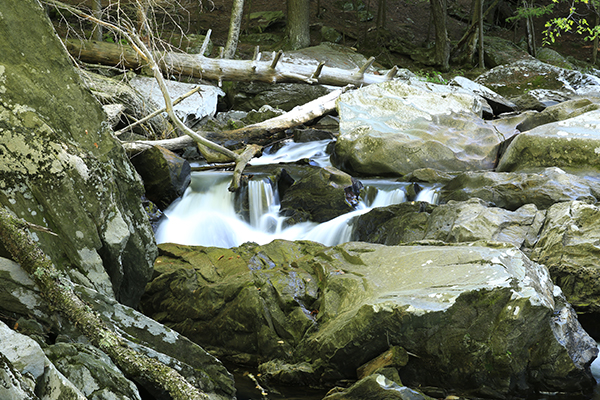 the upper cascades at Browns River Falls, Vermont