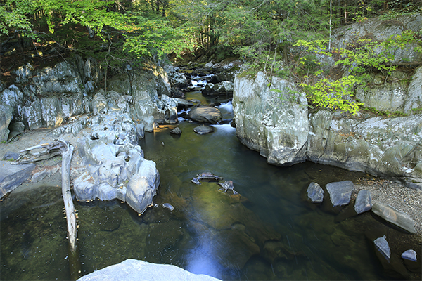 the middle cascades at Browns River Falls, Vermont