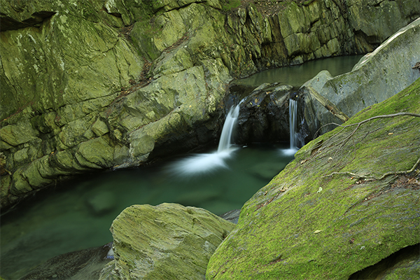 an upper pool at Honey Hollow Falls, Vermont