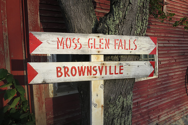 road side for Moss Glen Falls, Stowe, Vermont