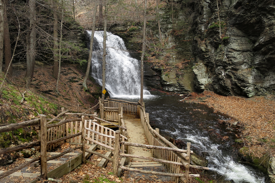 Bushkill Falls - waterfall on side stream