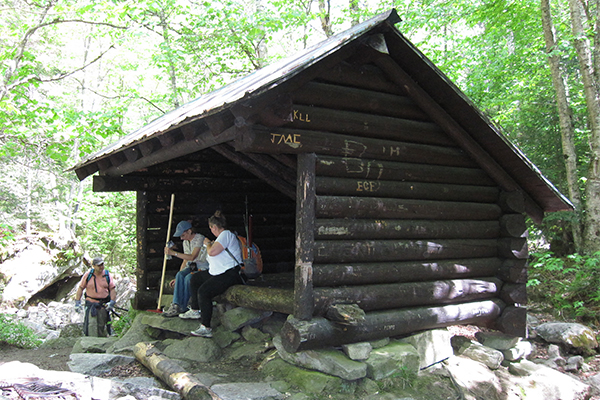 the first-come, first-served Coppermine Shelter that sits 0.2 mile below Bridal Veil Falls (New Hampshire)